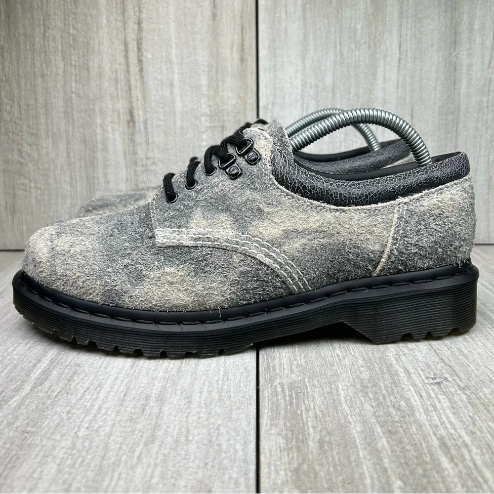NEW Dr. Martens Docs 8053 Gray Stonewashed Suede Oxfords Men's Size 8 Wmns 9